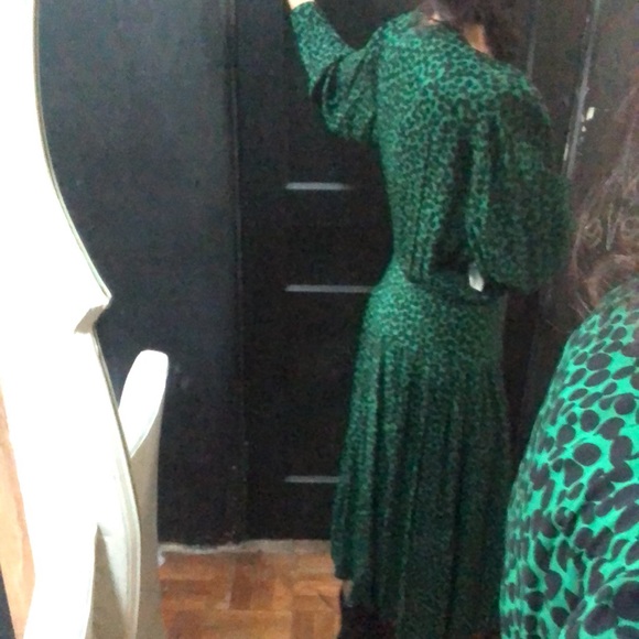 VTG Emerald Green Cheetah Print Dress, Size S, by MENU - Picture 3 of 11